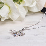 Load image into Gallery viewer, Elegant Crystal Bee Pendant Necklace - Vintage Inspired Silver Insect Jewelry