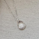 Load image into Gallery viewer, Élania - Sterling Silver Teardrop Necklace with Cubic Zirconia