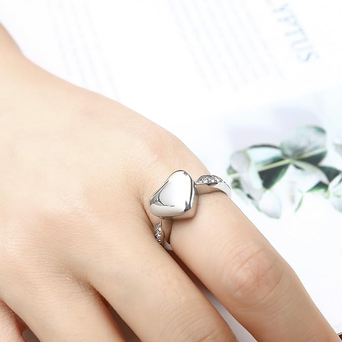 Silver Heart Urn Ring