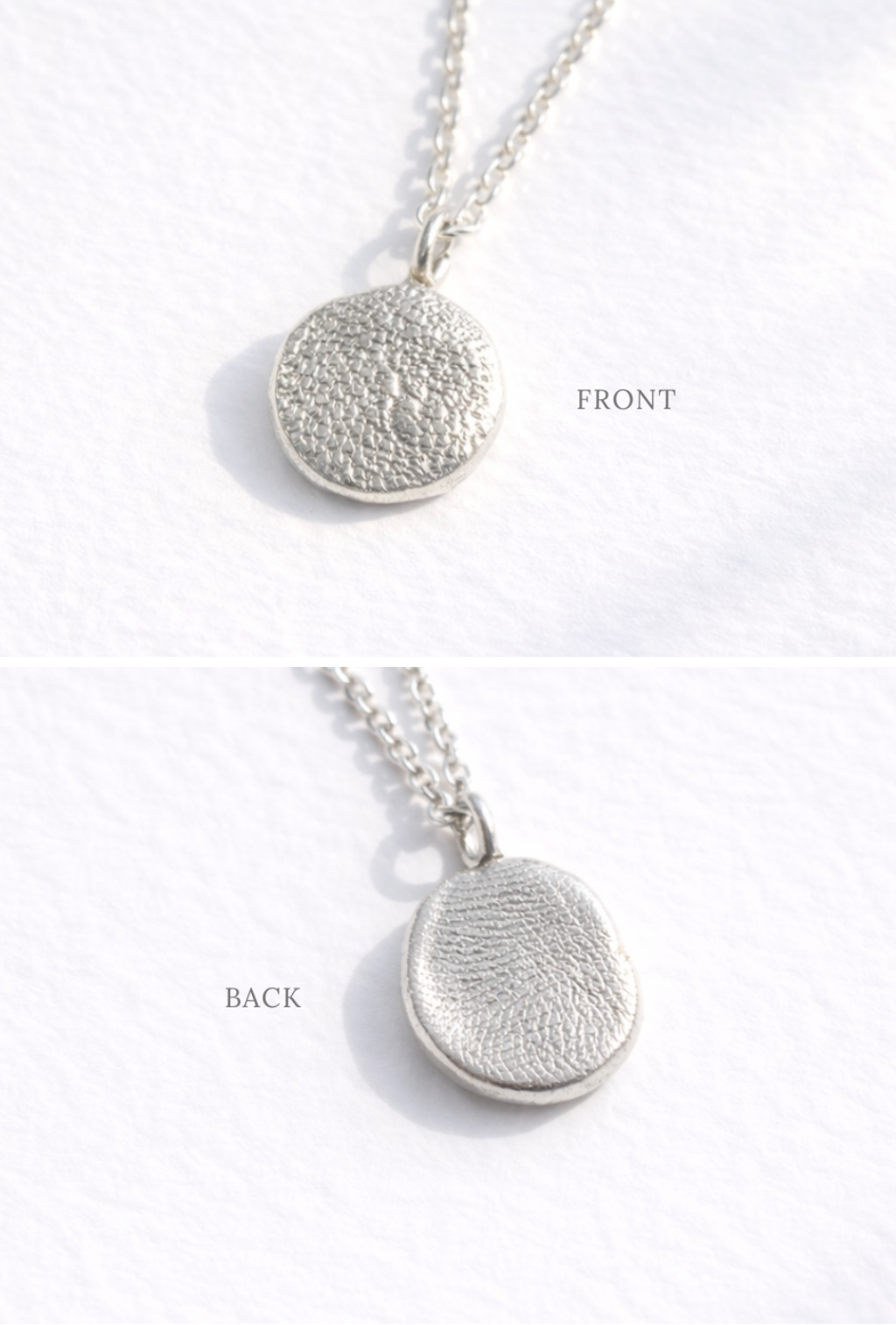 LINK- Petite Pet Nose and Finger Print Necklace – Dog or Cat Nose Impression, Memorial Jewelry