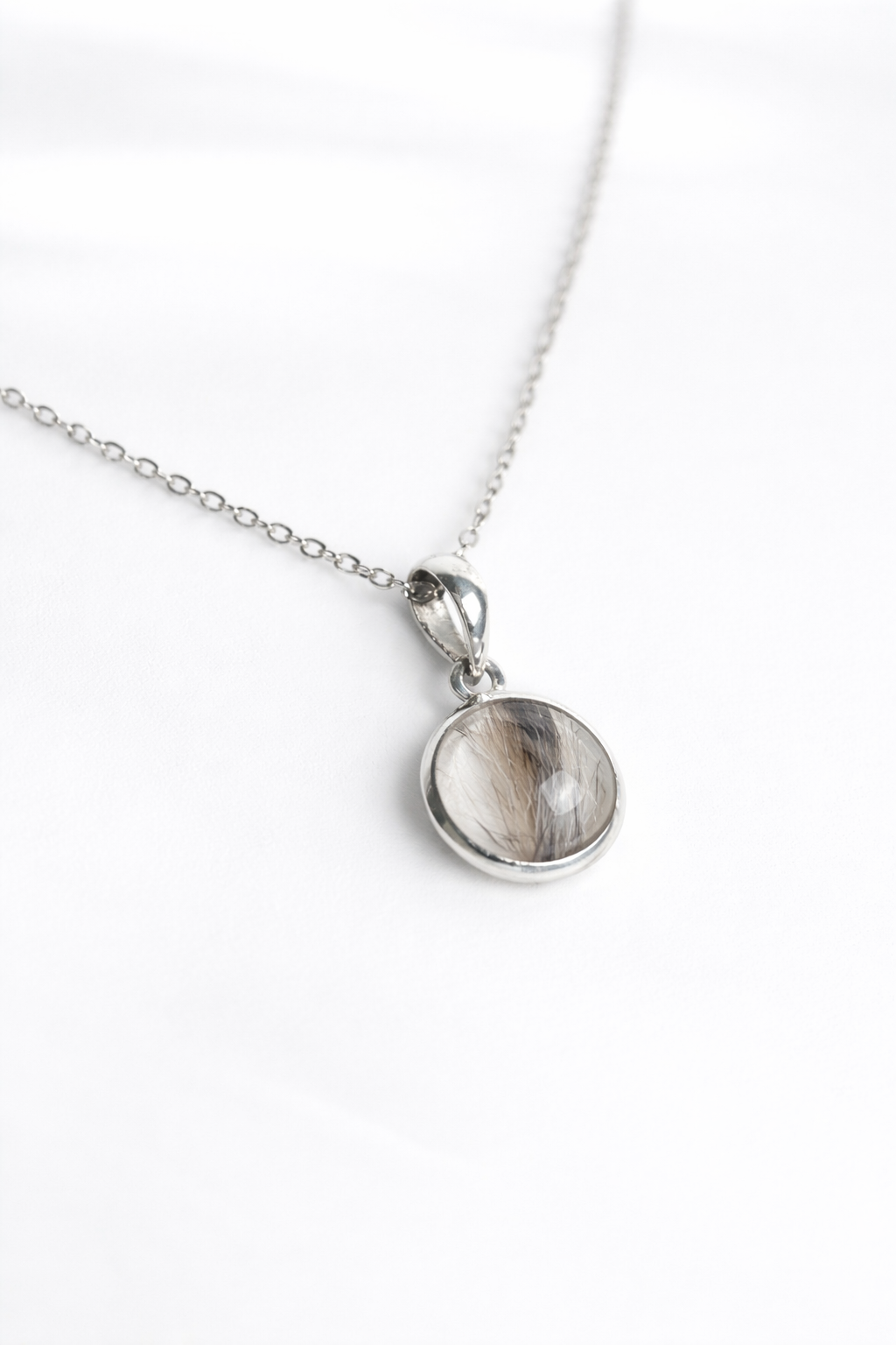 Circle of Love Necklace - Custom Designed Simple Round Lock of Fur Necklace
