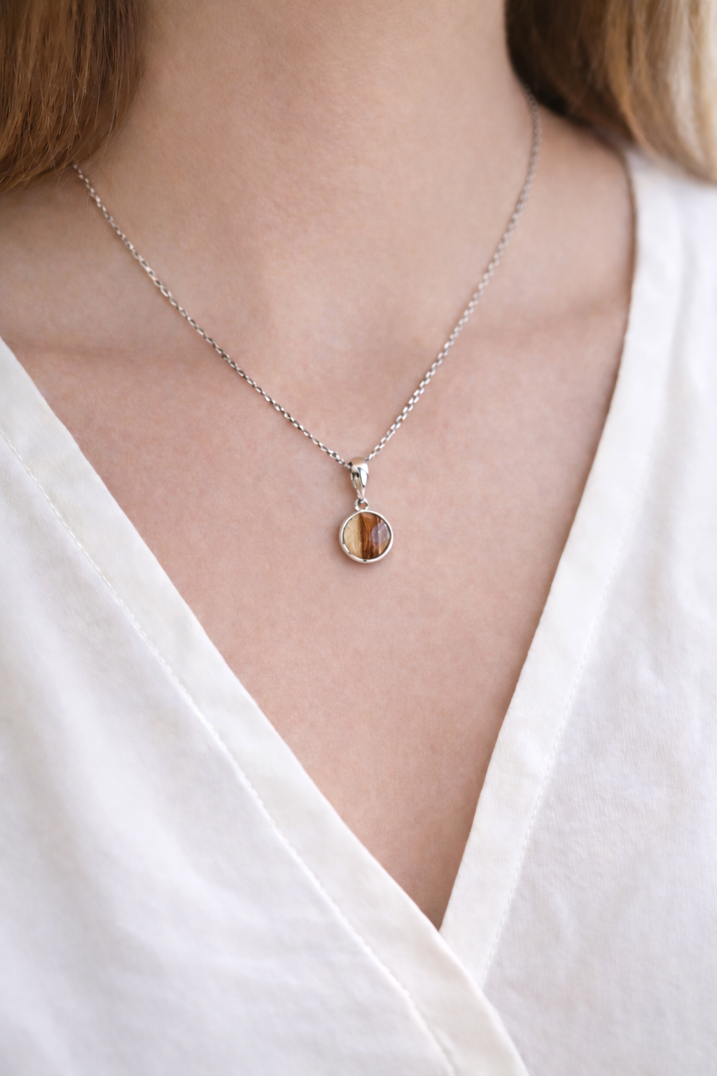 Circle of Love Necklace - Custom Designed Simple Round Lock of Fur Necklace