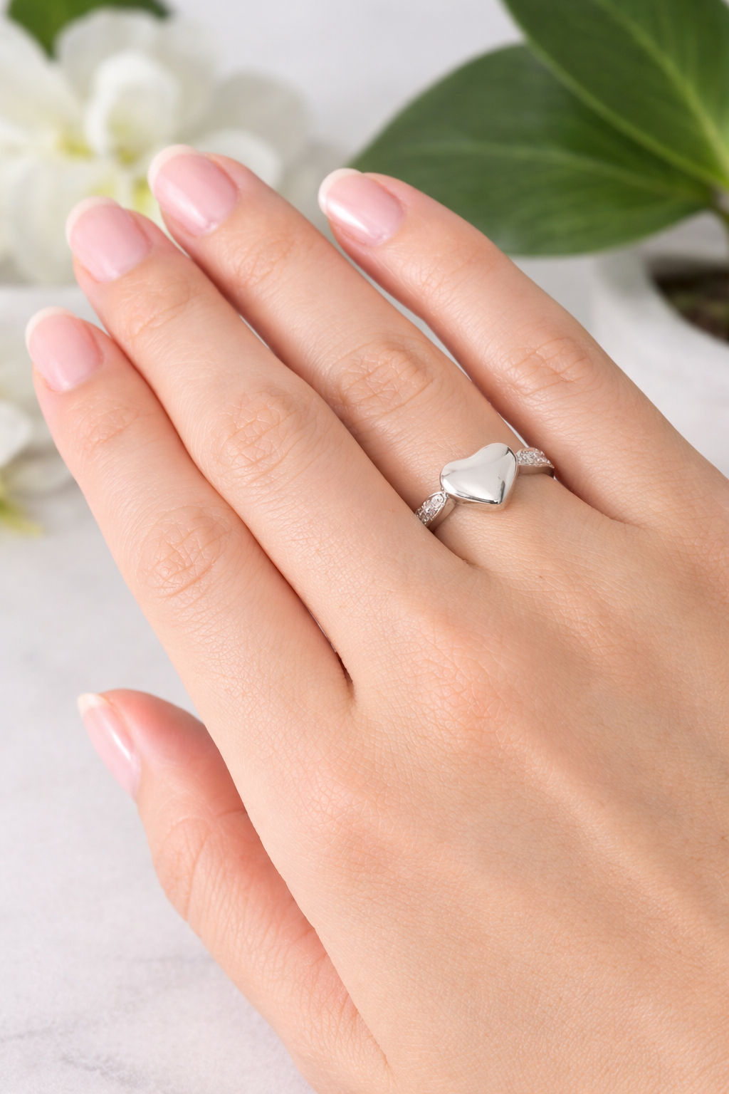 Silver Heart Urn Ring