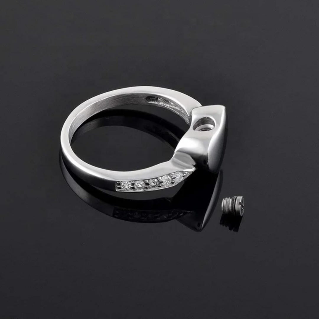 Silver Heart Urn Ring