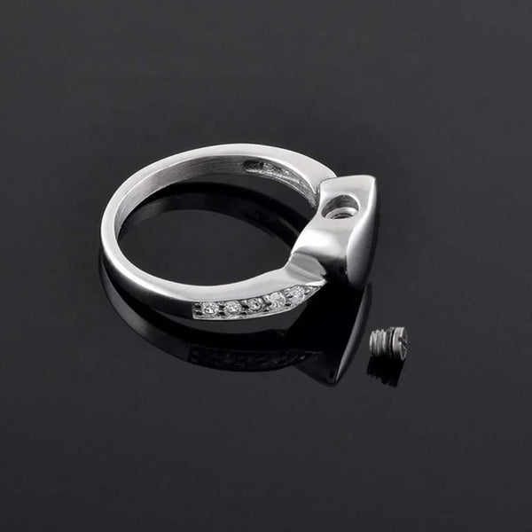 Silver Heart Urn Ring