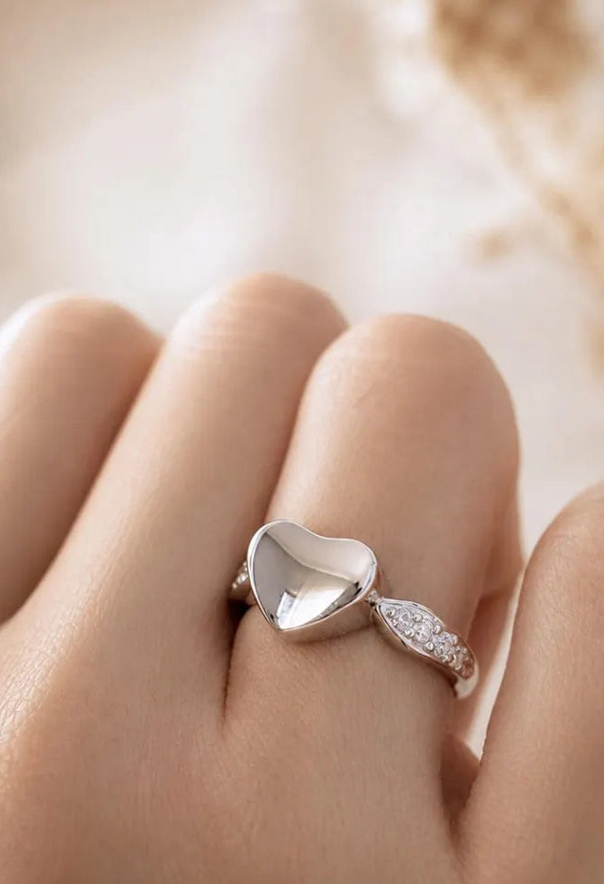 Silver Heart Urn Ring