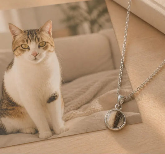 Circle of Love Necklace - Custom Designed Simple Round Lock of Fur Necklace