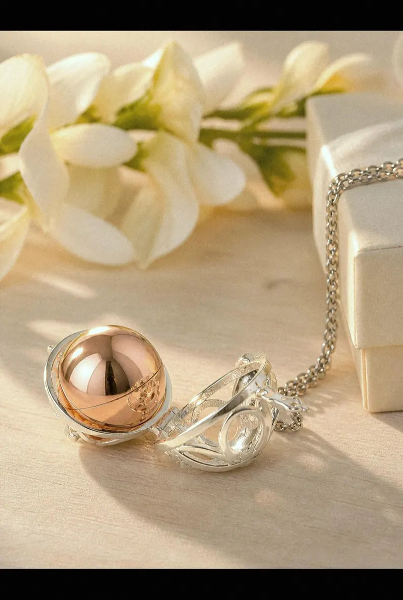 Elegant Memorial Starburst Urn Ball Necklace – Keepsake for Ashes