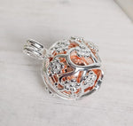 Load image into Gallery viewer, Meet Me in the Blossom - Floral Cage Urn Ball Necklace, Keepsake for Ashes, Cremation Necklace, Grief Gift
