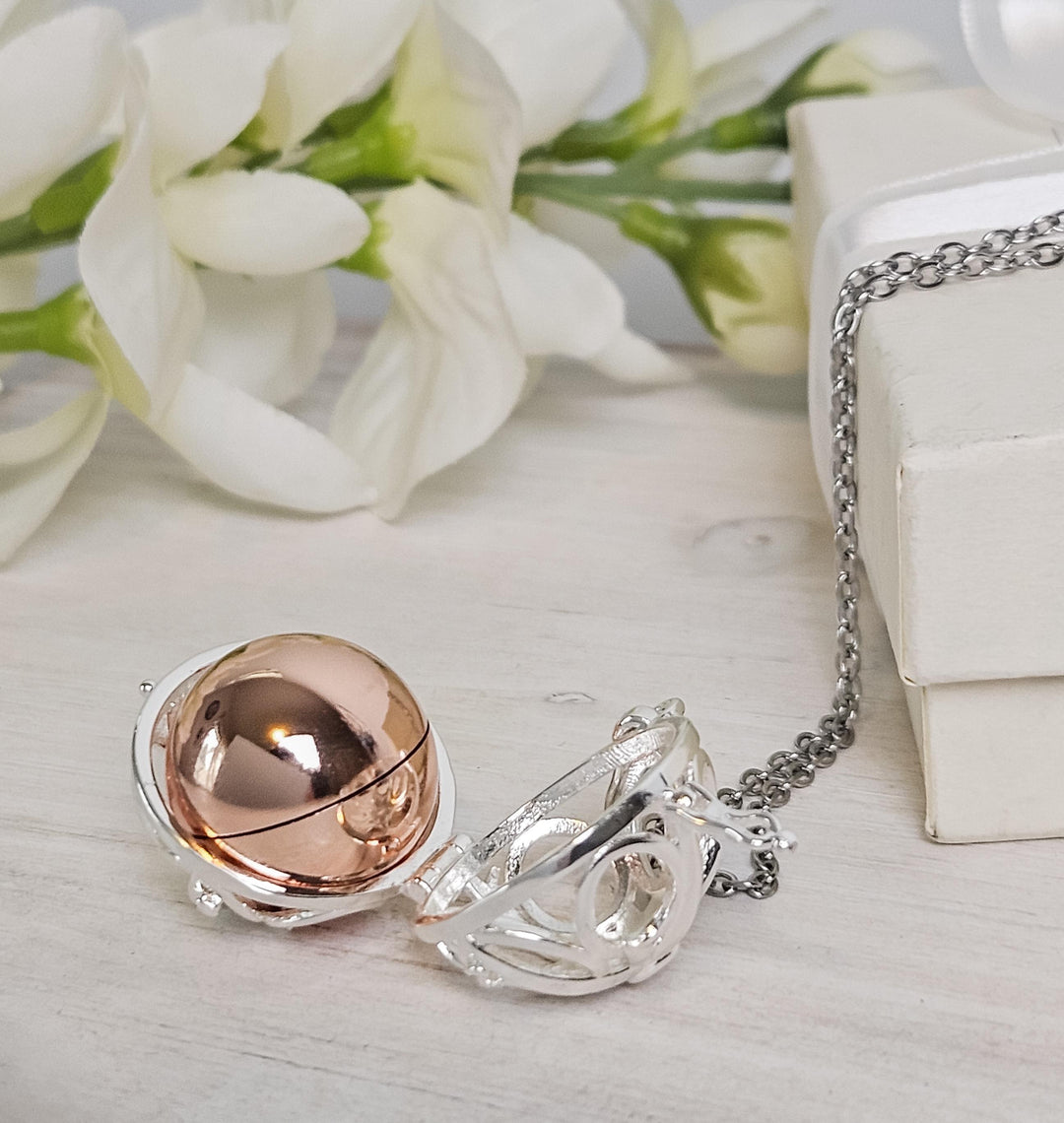 Elegant Memorial Starburst Urn Ball Necklace – Keepsake for Ashes, Cremation Necklace, Grief Gift
