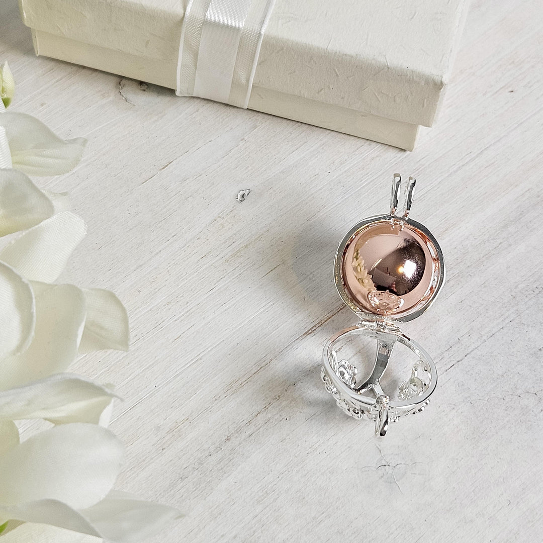 Meet Me in the Blossom - Floral Cage Urn Ball Necklace, Keepsake for Ashes, Cremation Necklace, Grief Gift