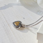 Load image into Gallery viewer, Engraved Silver Heart Paw Print Pet Memorial Urn Necklace – Keepsake for Cremation Ashes
