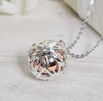 Load image into Gallery viewer, Elegant Memorial Starburst Urn Ball Necklace – Keepsake for Ashes, Cremation Necklace, Grief Gift
