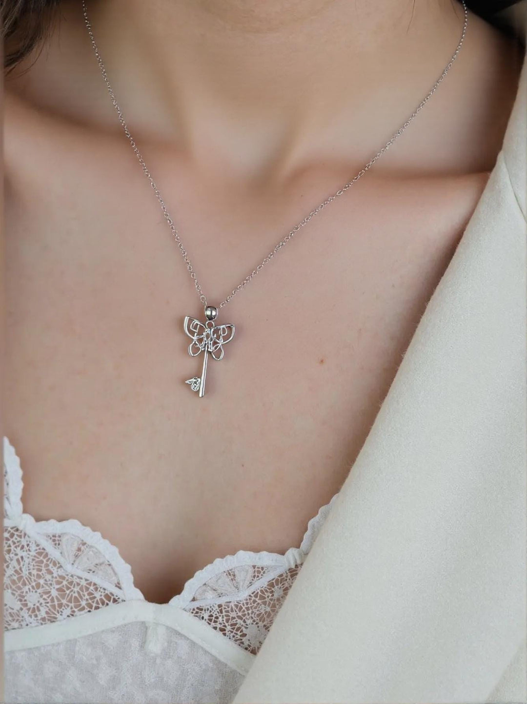 The Key to Freedom - Celtic Butterfly Key Pendant Necklace