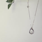 Load image into Gallery viewer, Élania - Sterling Silver Teardrop Necklace with Cubic Zirconia, Minimalist Pendant, Elegant Gift for Her
