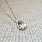 Load image into Gallery viewer, Élania - Sterling Silver Teardrop Necklace with Cubic Zirconia, Minimalist Pendant, Elegant Gift for Her
