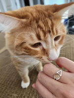 Load image into Gallery viewer, Custom Pet Fur Memorial Ring – Sterling Silver Keepsake Jewelry
