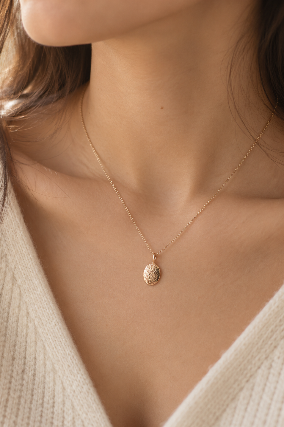 BOOP LIGHT - Solid Gold Pet Nose / Paw Imprint Pendant Necklace, Memorial Keepsake, Pet Loss Gift