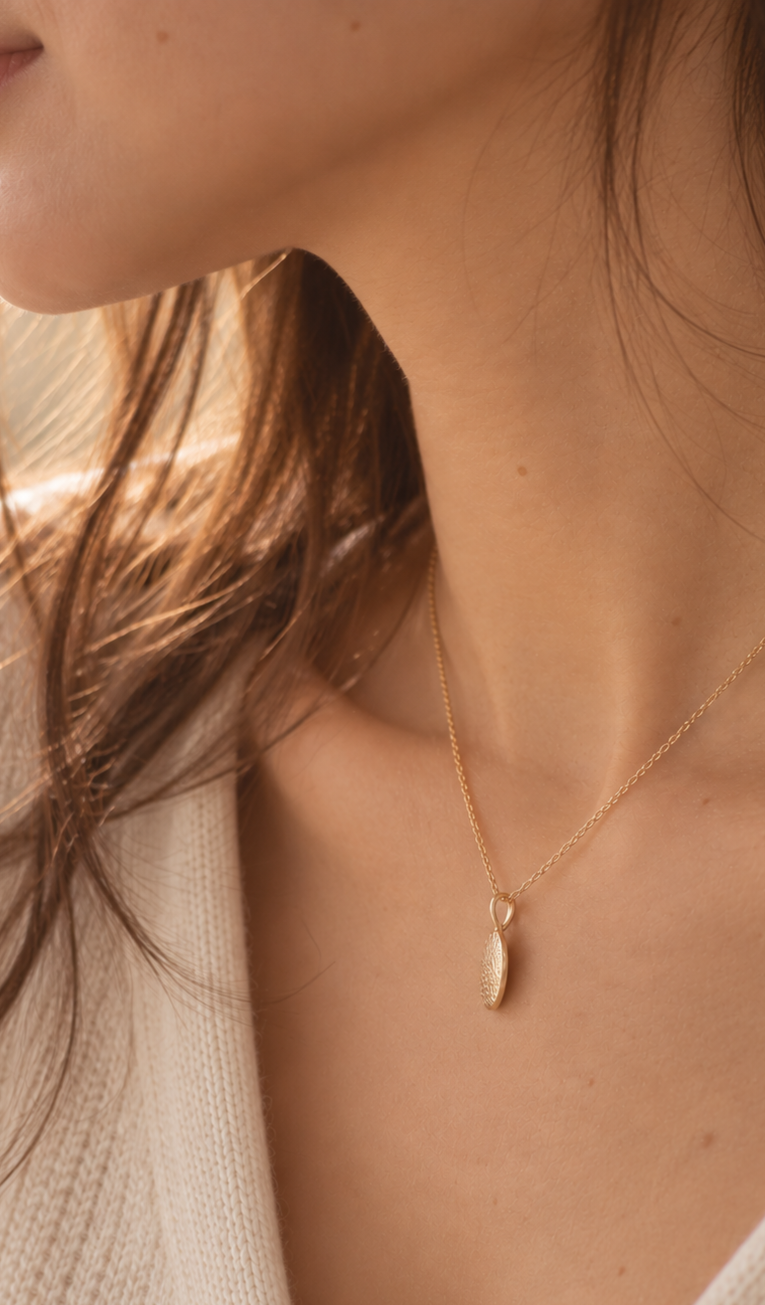 BOOP LIGHT - Solid Gold Pet Nose / Paw Imprint Pendant Necklace, Memorial Keepsake, Pet Loss Gift