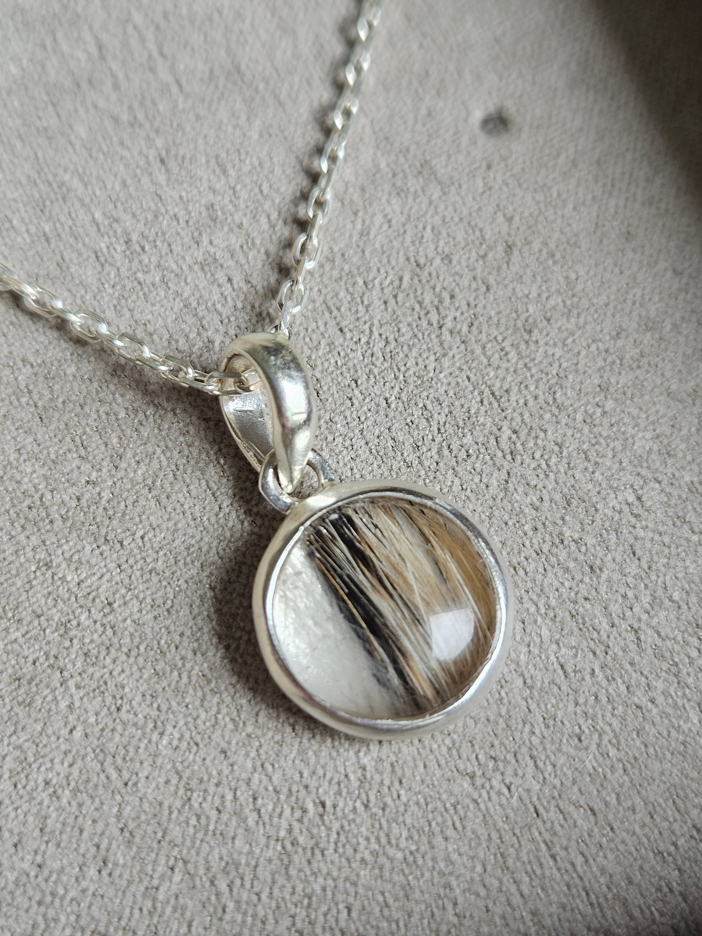 Circle of Love Necklace - Custom Designed Simple Round Lock of Fur Necklace