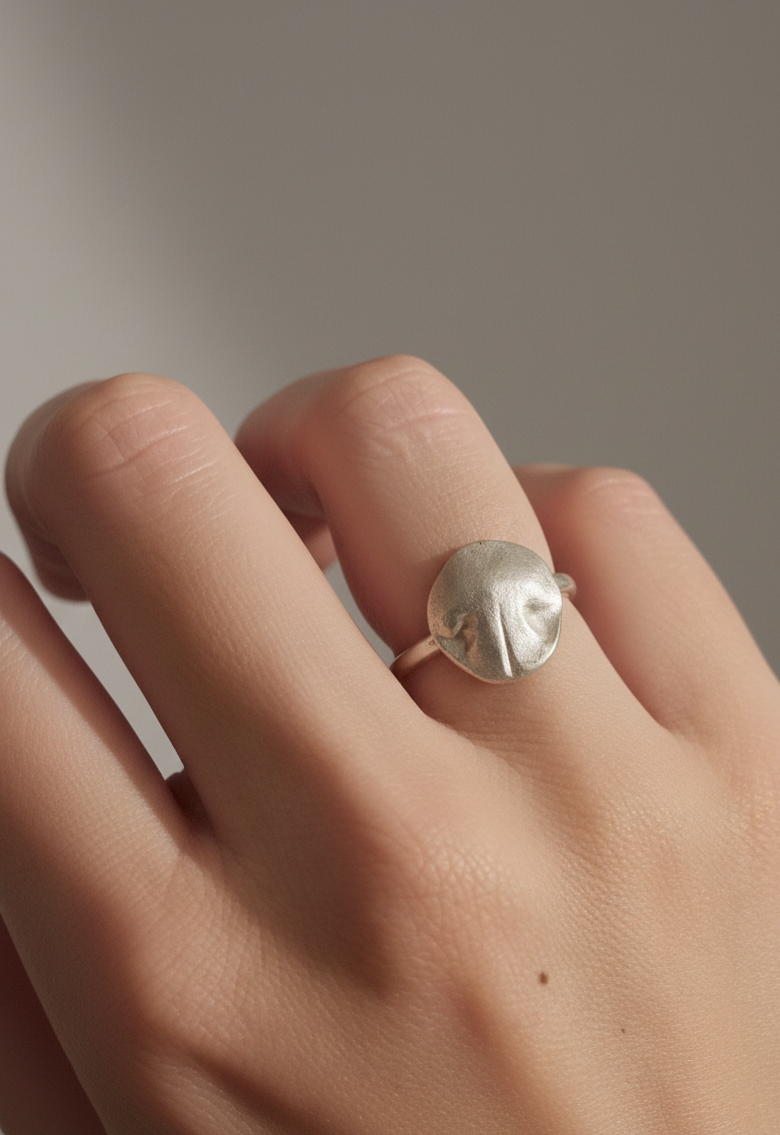Custom Pet Imprint Circle Ring, Dog and Cat Nose Keepsake Memorial Ring