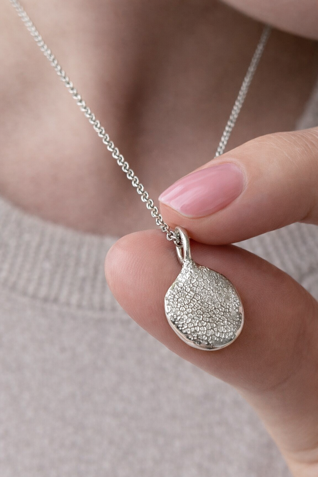 LINK- Petite Pet Nose and Finger Print Necklace – Dog or Cat Nose Impression, Memorial Jewelry